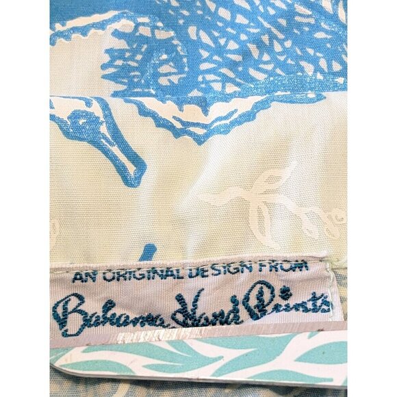 Bahama Prints Boys Button Up Shirt Blue Seahorses Pockets Made In The Bahamas - Picture 4 of 4